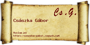 Császka Gábor névjegykártya